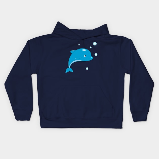 Dolphin baby Kids Hoodie by EvaMok88